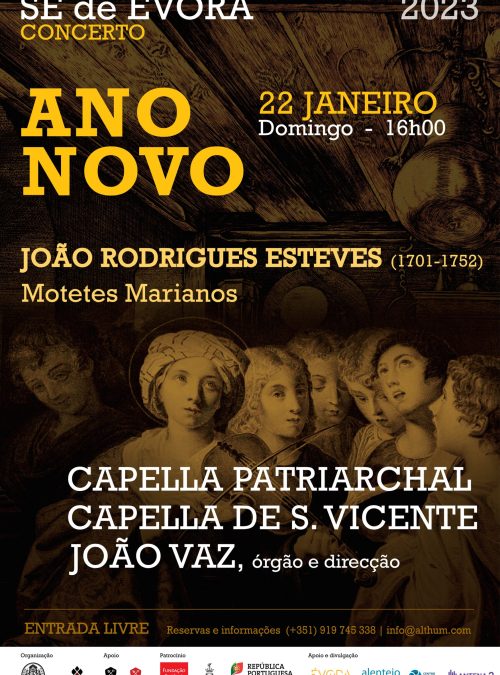 22 de janeiro, às 16h, na Sé de Évora: Concerto de Ano Novo