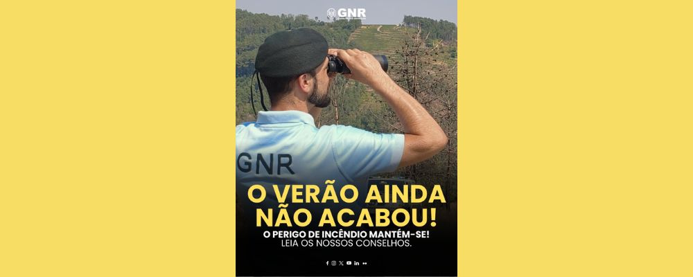 “O Verão ainda não acabou”: GNR reforça ações de prevenção e combate aos incêndios face ao agravamento do risco de incêndio